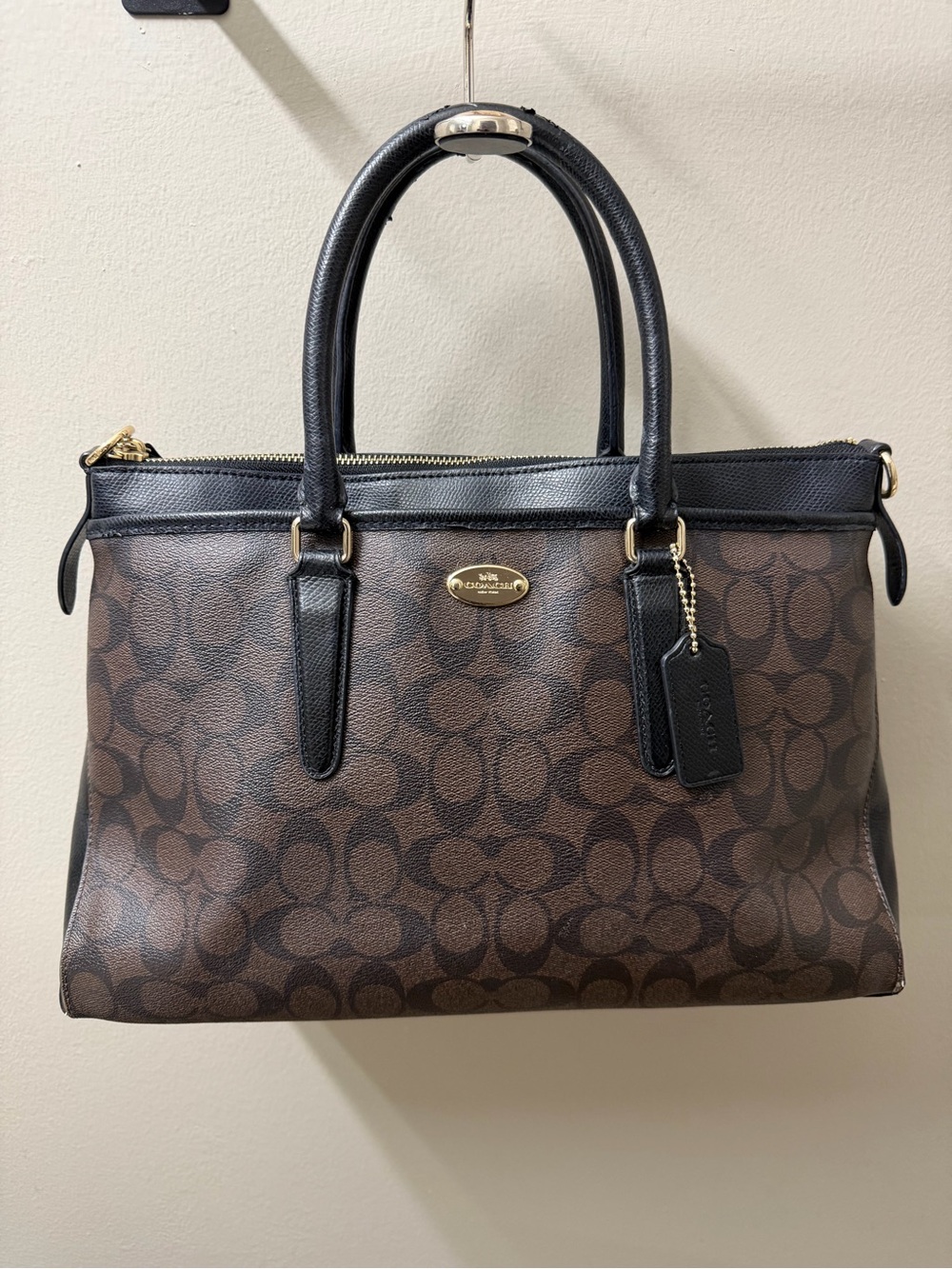 Coach Brown Signature Canvas Satchel